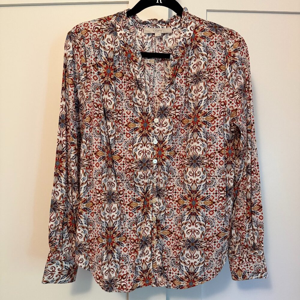 Multi-colored Feminine Blouse from LOFT